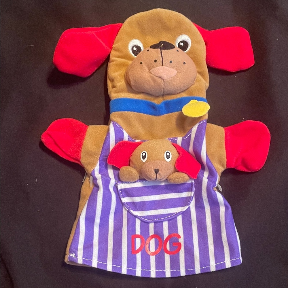 Rare vintage Baby Einstein Dog Hand Puppet with Red Ears